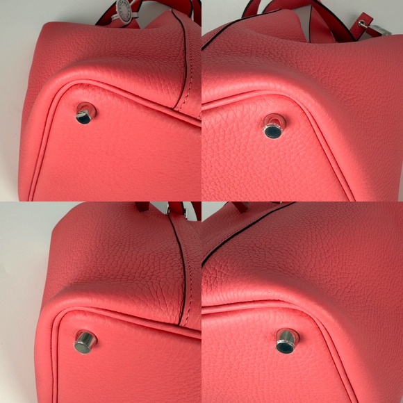 Authentic HERMES Picotin Lock 18 PM Pink Rose Azalee Taurillon Clemence Satchel - Picture 8 of 11
